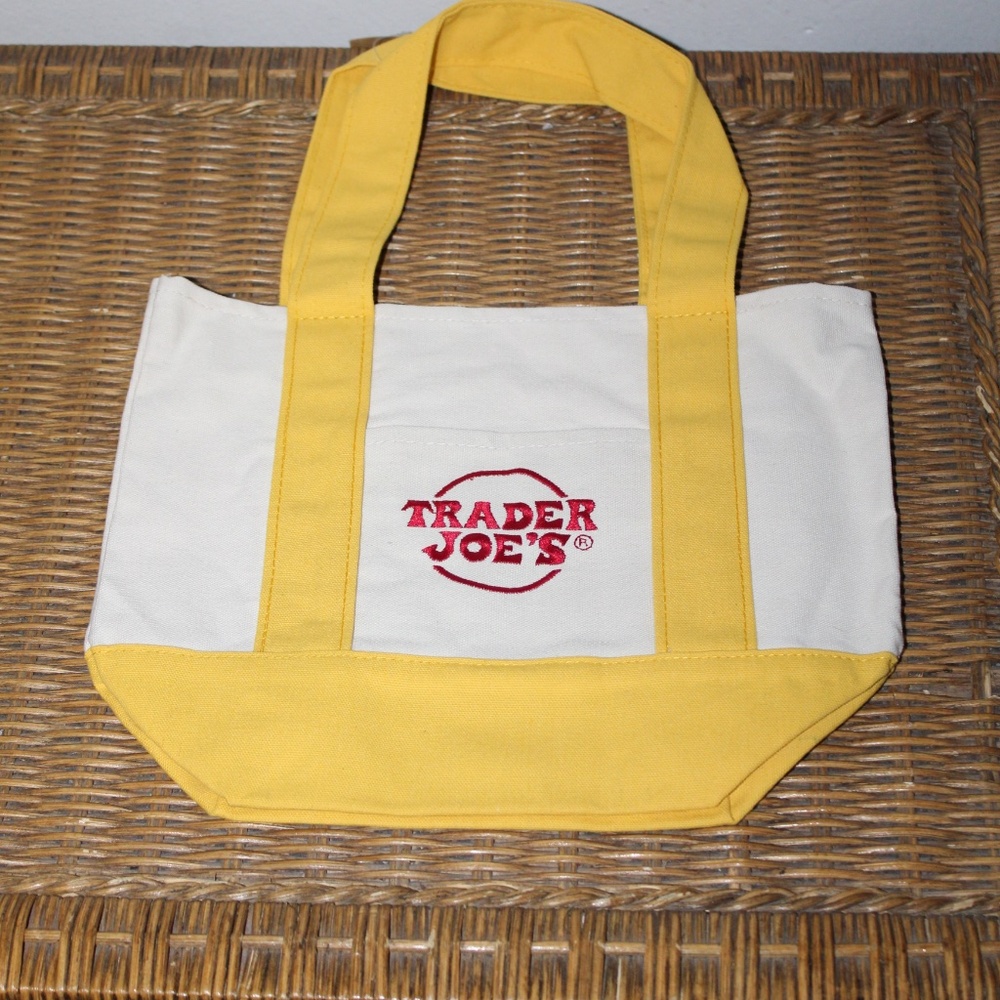 Trader Joe's mini canvas tote bag NWT - image 4
